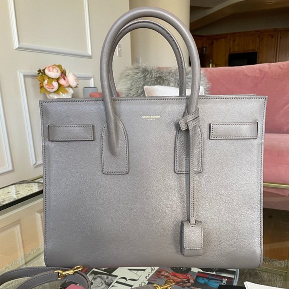 YSL Saint Laurent Sac de Jour in Grey (Like New) - Picture 1 of 12